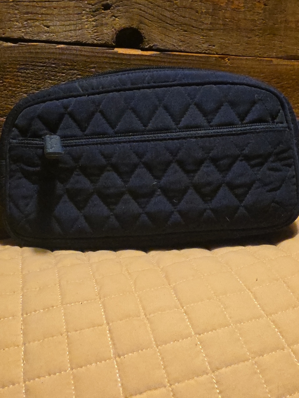 Vera Bradley Quilted Navy Cosmetic Pouch